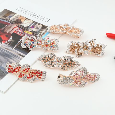DP B-5045 Alloy strass borboleta pavão flor grampo de cabelo