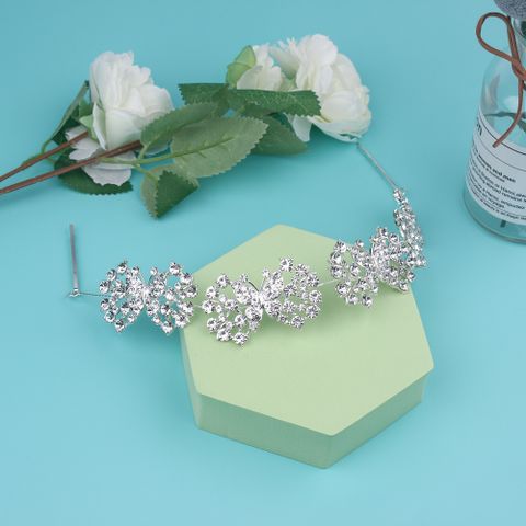 DP E-52 Alloy rhinestone bow butterfly flower Hair Chain