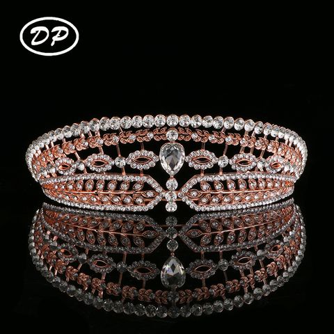 Corona barroca de cristal de diamantes de imitación de aleación DP H-43