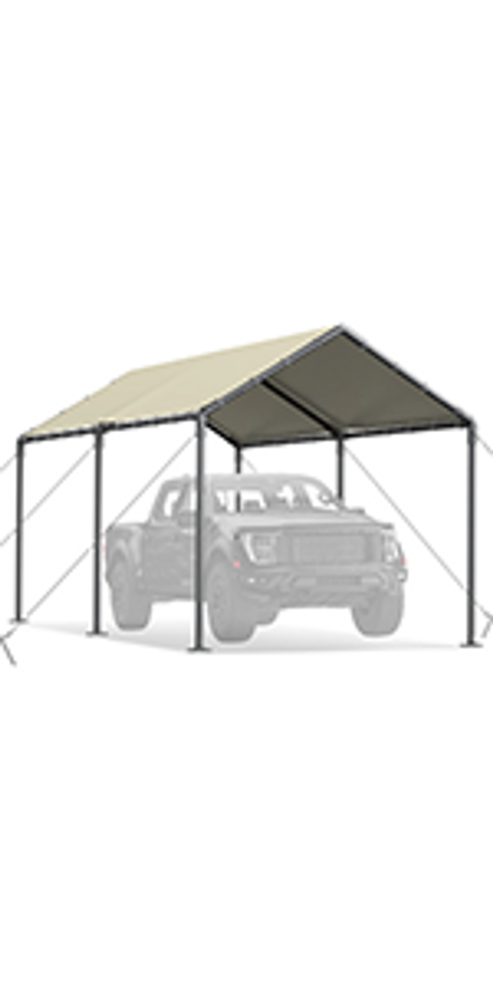 Grezone Carport L20xW10xH9.2Ft Heavy Duty Portable Garage Car Tent All Season UV Resistant Canopy