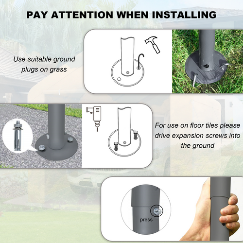 Grezone 10 x 20 ft Outdoor Canopy Carport Portable Car Tent Garage