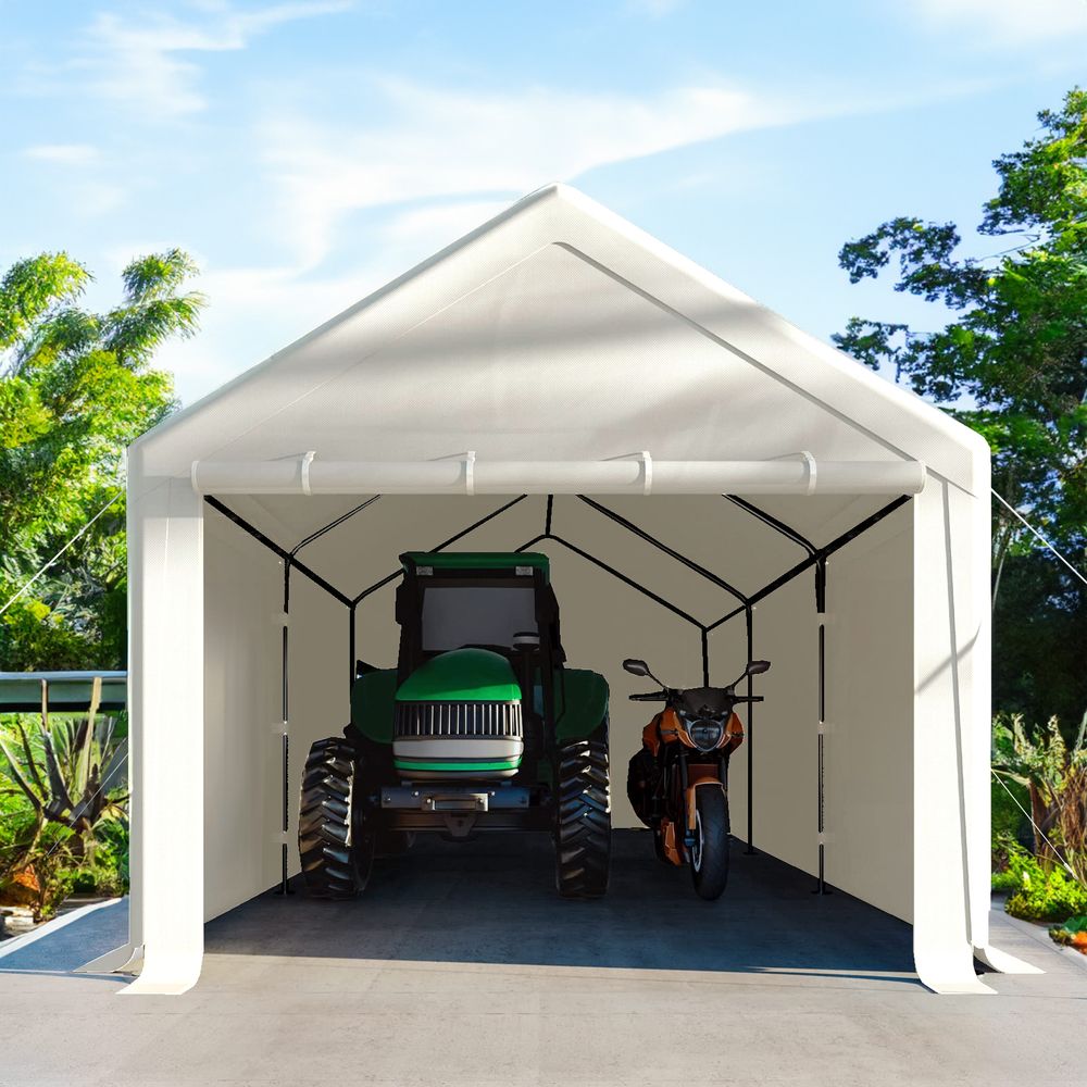 Grezone 10 x 20 ft Outdoor Canopy Carport Portable Car Tent Garage