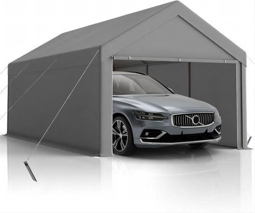 1020 Carports, Portable Garage Carport with Heavy Duty Frame  Waterproof Carport Canopy with Removable Sidewalls for Outdoor, Boat, Truck, SUV (Grey)