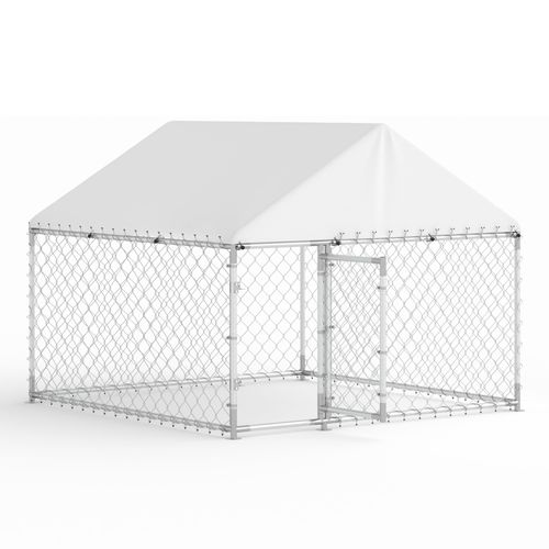 Phonjoroo Outdoor Large Dog Kennels Playpen Crate Heavy Duty Pet Cage Enclosure Run for Yard with Waterproof & UV Protected Top Cover