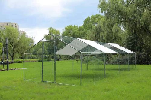 ECOLINEAR Outdoor Large Metal Chicken Coop and Run Walk-in Hen House for 40 Chickens Hutch wCover Garden Backyard Run Cage (3x6x2)