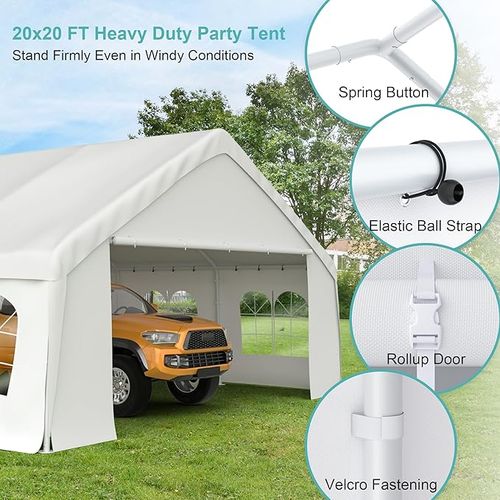 20x26FT Outdoor Heavy Duty Wedding Party Event Canopy Tent with Removable Sidewalls,White
