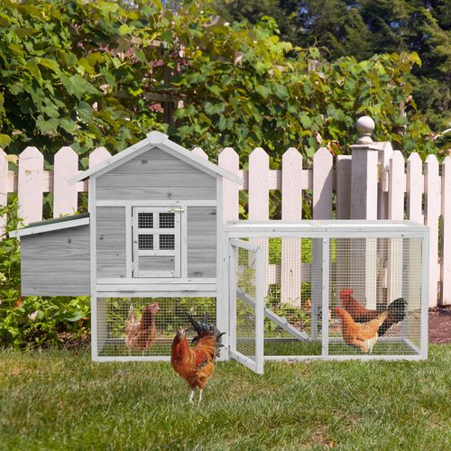 Grezone Chicken Coop Rabbit Hutch Hen Cage Large Wooden