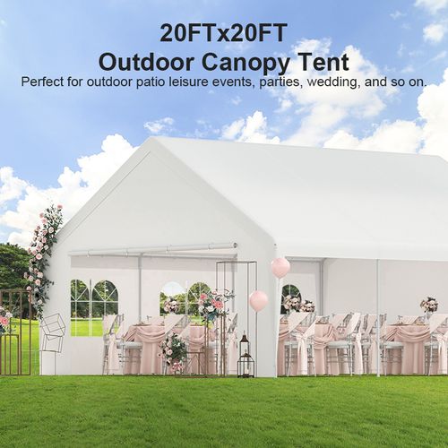 20x20FT Outdoor Heavy Duty Wedding Party Event Canopy Tent with Removable Sidewalls,White