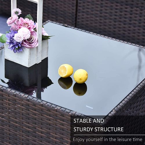 Grezone 7 Patio Outdoor Furniture Wicker Sectional Sofa Couch Lawn Sectional, Red