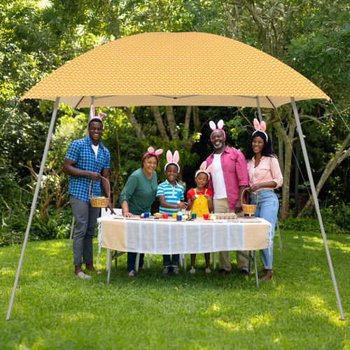 Phonjoroo Ez Pop Up Canopy Party Tent with Carry Bag Instant Shelter Slant Leg Easy Gazebo 8'×8', Orange Stripe