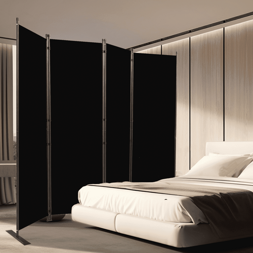 Gaildon 84W67H 4-Pane Portable Folding Privacy Room divider,Black