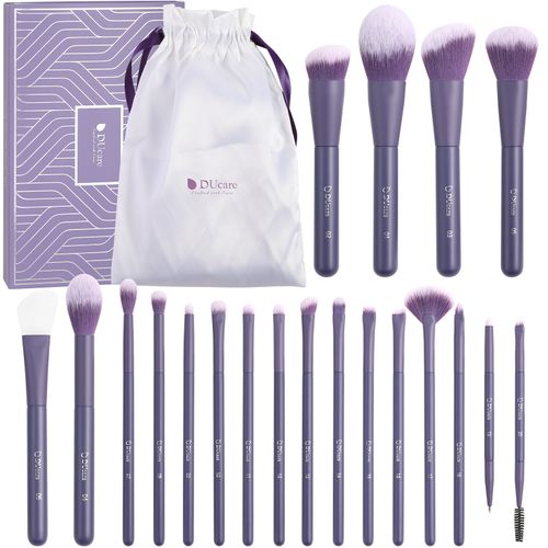 Lavender Natural Look 20Pcs Face & Eye Brush Set