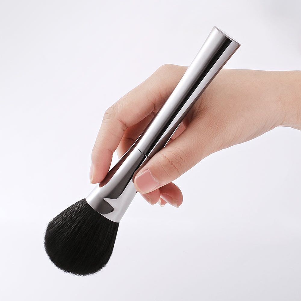 Silbercreme – 6-teiliges Make-up-Pinsel-Set mit Tasche