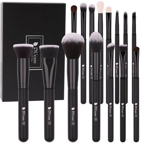 Ensemble de pinceaux pour le visage et les yeux améliorés Classic Black Essential (15/20 pièces)