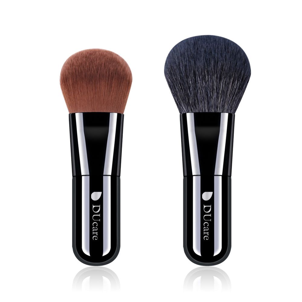 DUcare 2 in 1 Mini Foundation Powder Brushes Set For Travel