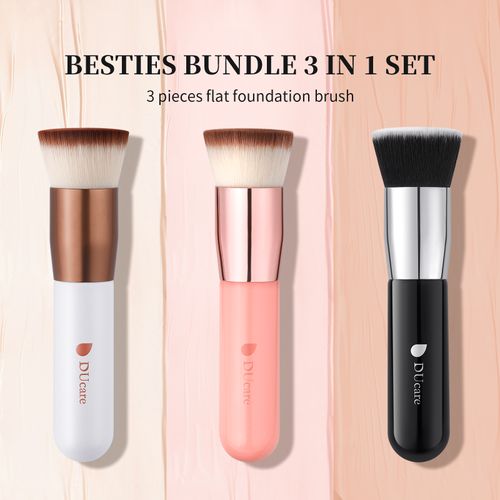 DUcare Classic Three-Color Flat Foundation Brush Set