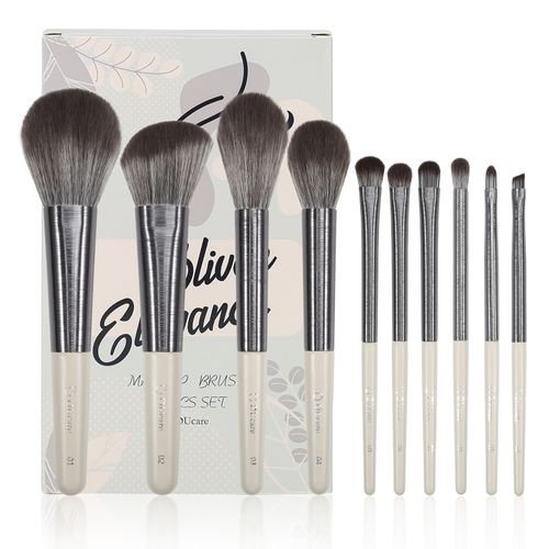 Conjunto de pincéis para rosto e olhos Silver Glegance de 10 peças