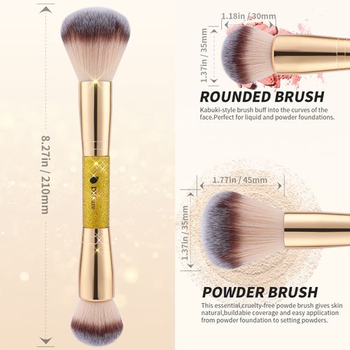 B0109 Afterglow Dual Ended Rounded Foundation Brush