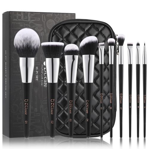 DUcare Classic 10 Pieces Face & Eye Travel Brush Set