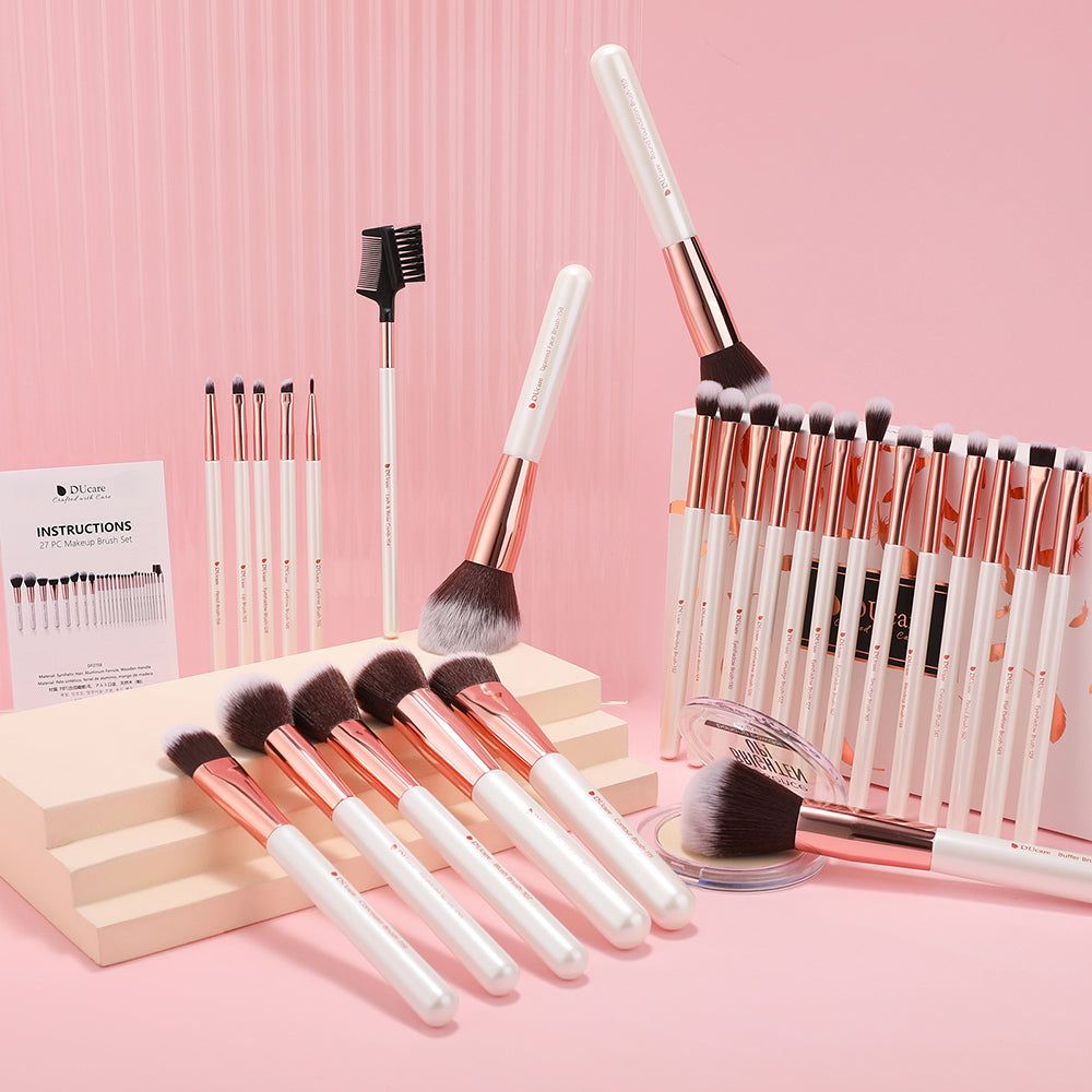White Angel  - 27 in 1 DUcare Makeup Brushes Set