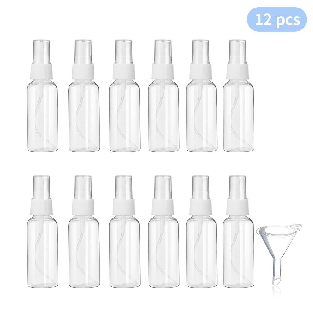 Frascos de spray DUcare 2o50ml transparentes vazios finos de plástico com 1 peça de funis
