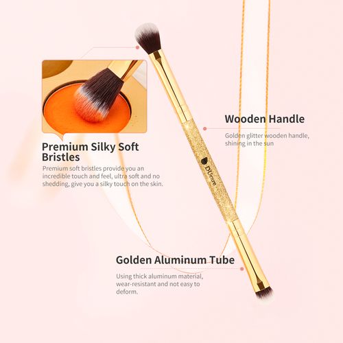 Afterglow – Luxuriöses, goldenes, verbessertes 5-teiliges Augenpinsel-Set mit zwei Enden