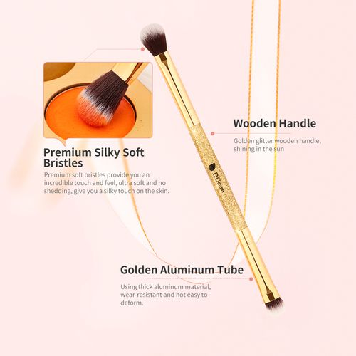 Ensemble de pinceaux pour les yeux à double extrémité Afterglow Luxurious Gold Upgraded 5 pièces
