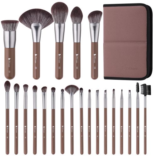 Ensemble de pinceaux de maquillage pour le visage et les yeux Chocolate Life, 22 pièces