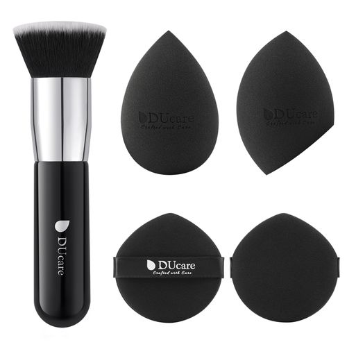Pinceau pour fond de teint tout-en-un DUcare et 4 éponges à maquillage