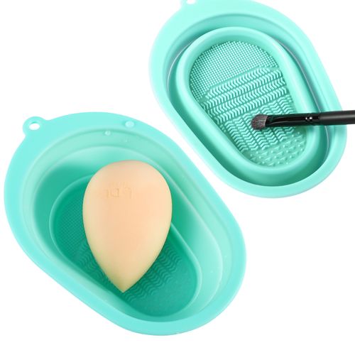 Tapis de bol de nettoyage de brosse de maquillage pliable en silicone