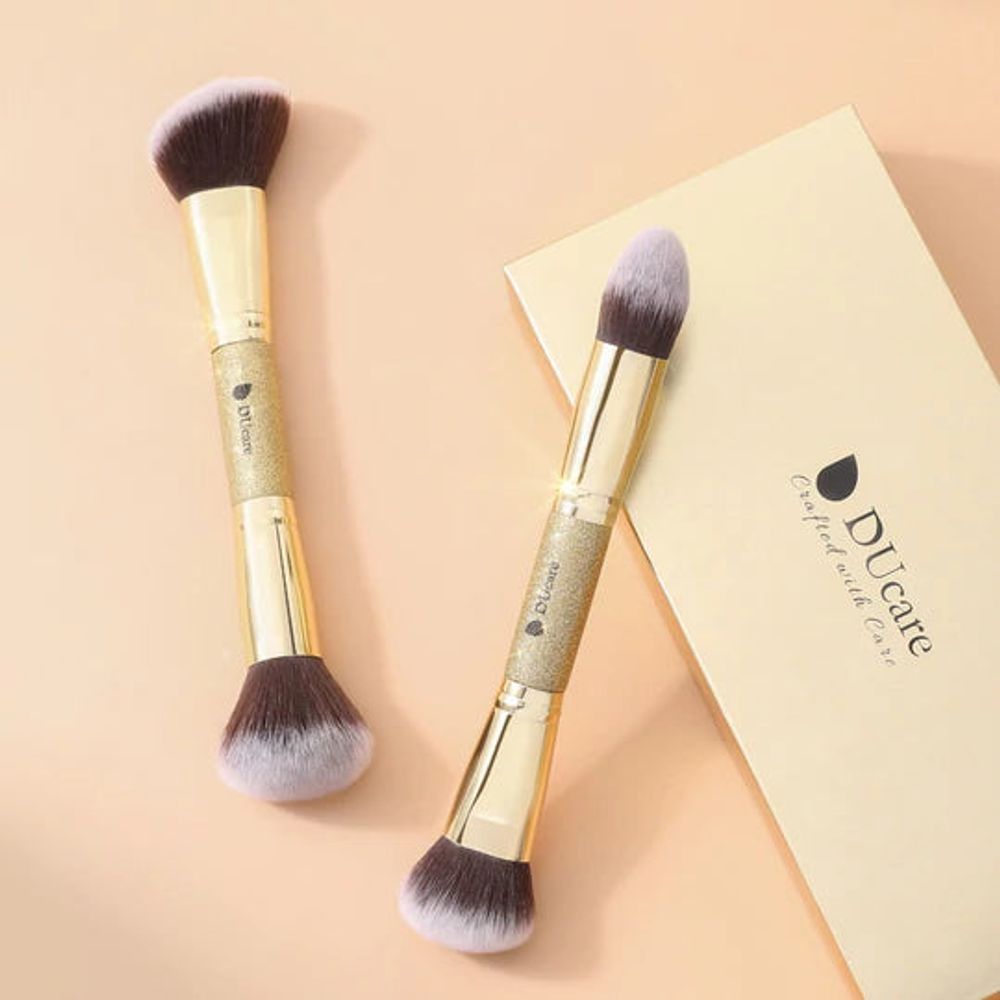 Afterglow Bundle--- Dual-end 7 in 1 Face Brushes  Eye Brushes Set & Free Sponge Gift
