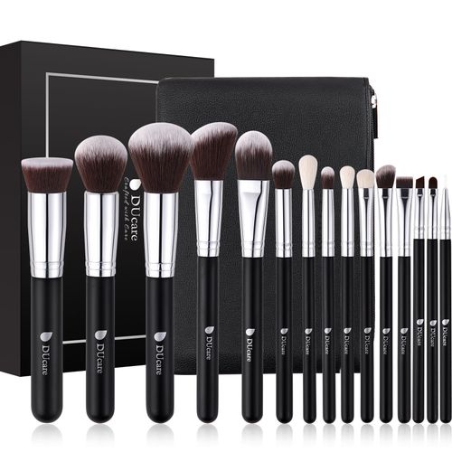 Classic Black Essential Gesichts- und Augenpinsel-Set (15-teilig)