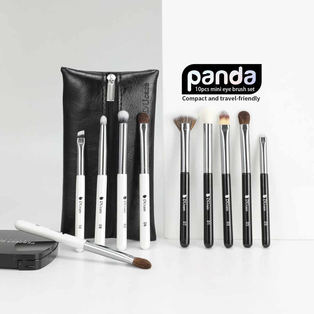 Panda 10-Piece Mini Eye Travel Brush Set