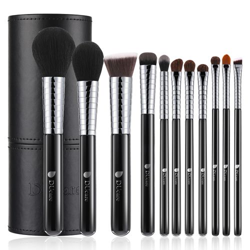 Conjunto de pincéis de viagem para rosto e olhos de 11 peças Black Pencil Pro