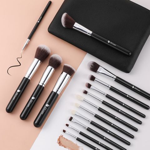 Classic Black Essential Face & Eye Brush Set (15PC)