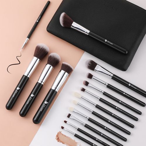 Classic Black Essential Face & Eye Brush Set (15PC)