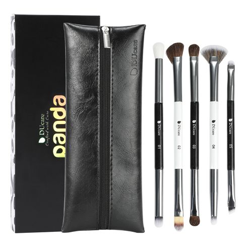 Ensemble de 5 pinceaux de voyage à double extrémité pour les yeux Panda