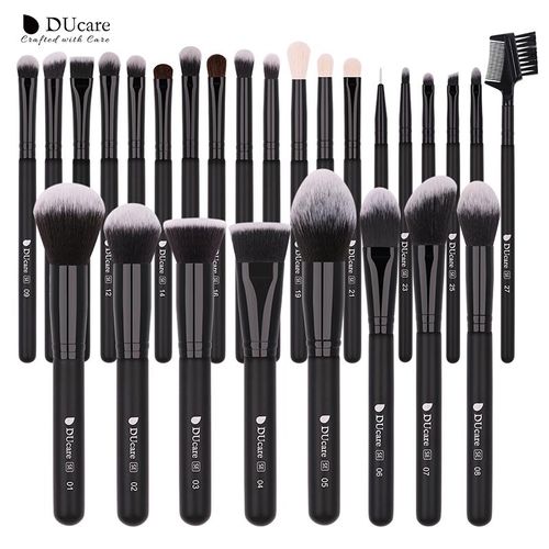 Meilleurs achats Combine-Black Essentials 27PCS Ensemble de pinceaux pour le visage et les yeux + sac