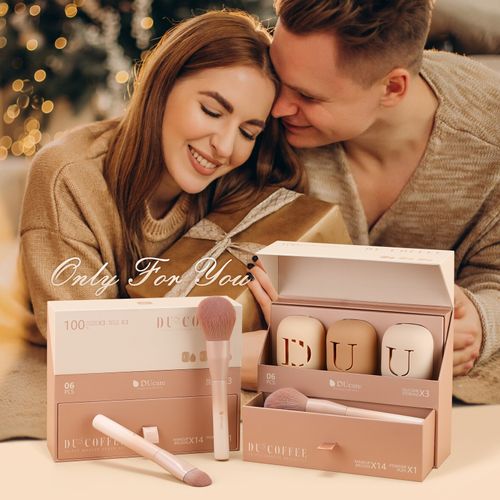 Coffret de pinceaux pour le visage et les yeux de luxe Pro Artistry de DU COFFEE
