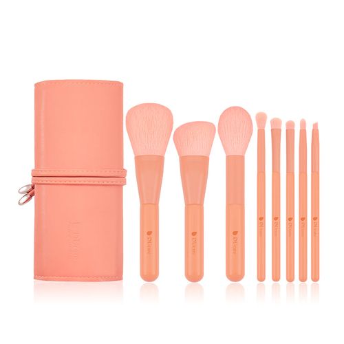 Conjunto de escova de viagem para rosto e olhos de 8 peças para meninas fofas Kitten