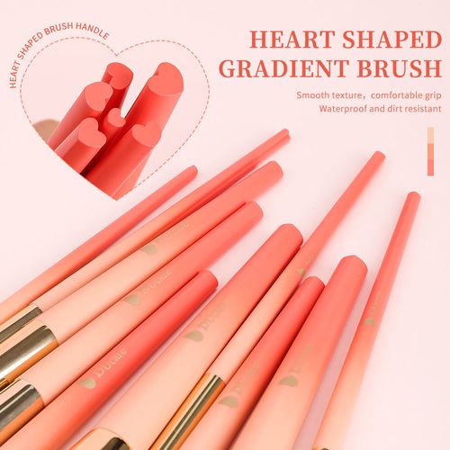 Ensemble de 14 pinceaux pour le visage et les yeux avec pince à cheveux Love Struck