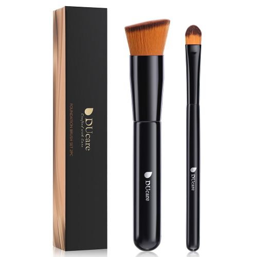 Black Smooth Makeup 2-Piece Face Brush Set