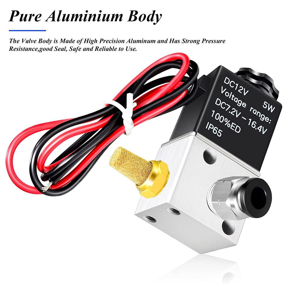 Elettrovalvola Pneumatica A 3 Vie 2 Posizioni 1/8 BSP Normalmente Chiusa DC12V In Ottone