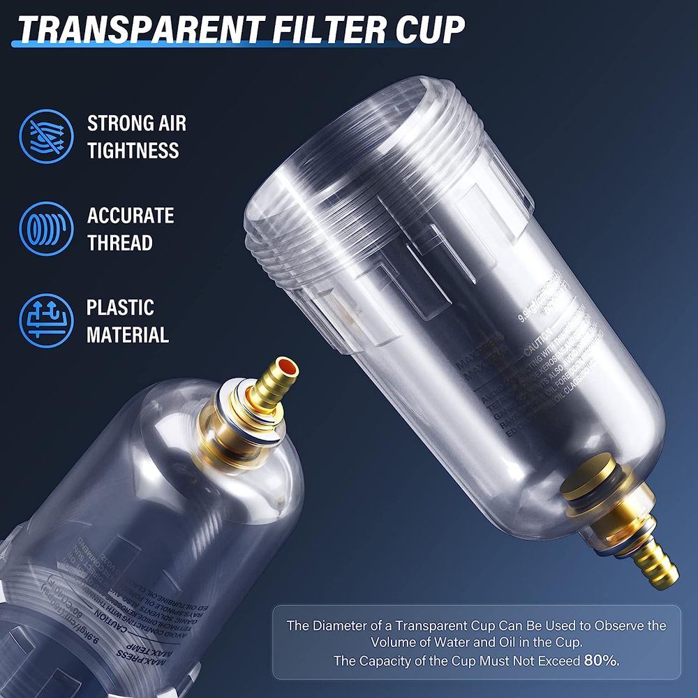 TAILONZ PNEUMATIC 1/4 Inch NPT Air Filter Pressure Regulator