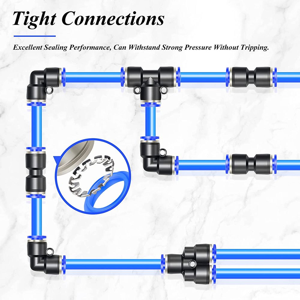 Raccords Pneumatiques 1/4" BSP Femelles 10mm OD - Acier Inoxydable 304 - Push To Connect - Pack De 2