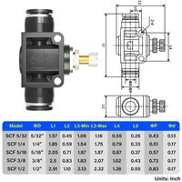 TAILONZ PNEUMATIC Black SCF Air Flow Control Valve with Push-to-Connect ...