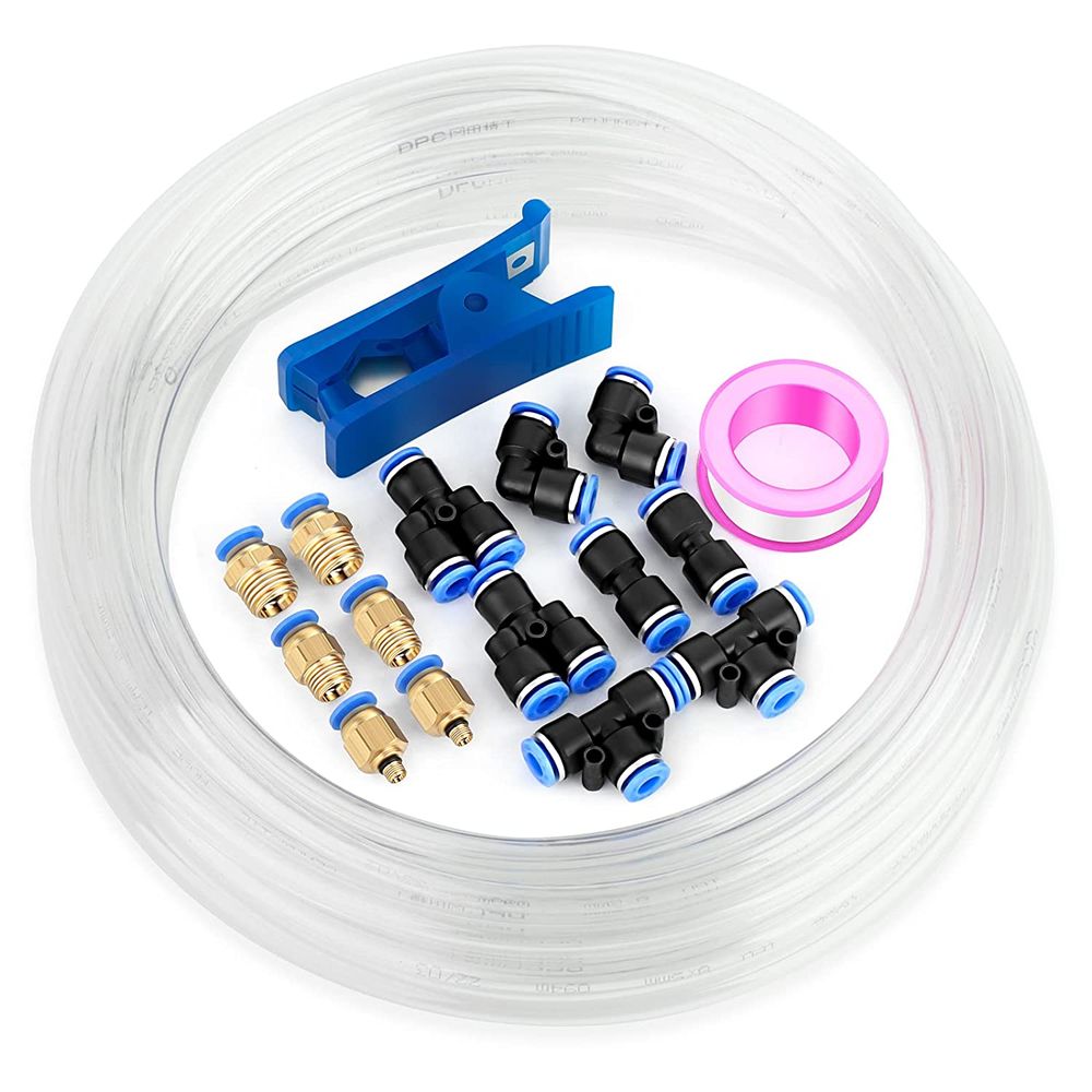 DYNAPEX Pneumatic Air Quick Connector Fitting – 1/8 NPT To 2.5mm ID (4mm OD) Tube, Nickel/Lead Warning