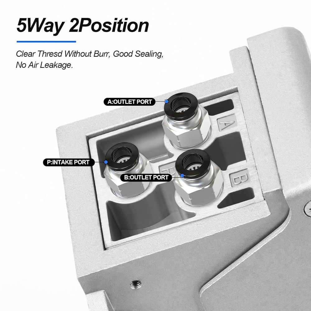 PNEUMATIC 1/4NPT Pneumatic Foot Pedal Valve Kit 3 Way 2 Position Threaded Rubber Nonslip Pressure Control FV320 with 6mm Pneumatic Fittings