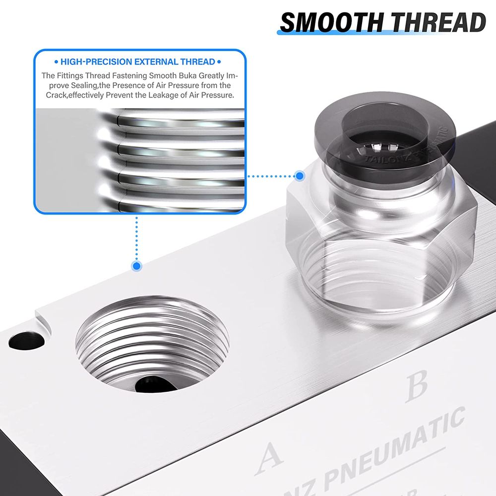 TAILONZ PNEUMATIC 1/2 BSP Magnetventil 4V410-15 12V normal geschlossenes elektrisches Luftmagnetventil 2 Positionen 5 Wege Anschlussart