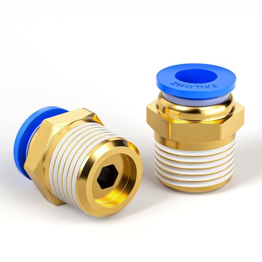 TAILONZ Stainless Steel 1/4" OD Push-to-Connect Tee Fitting - 3-Way Pneumatic Connector, 304 SS